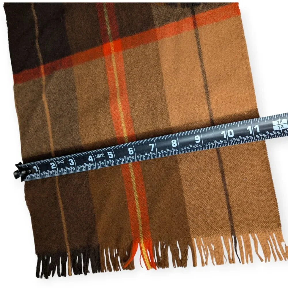Vintage Stix Baer & Fuller 100% Merino Wool Handwoven Men's Scarf with Fringe